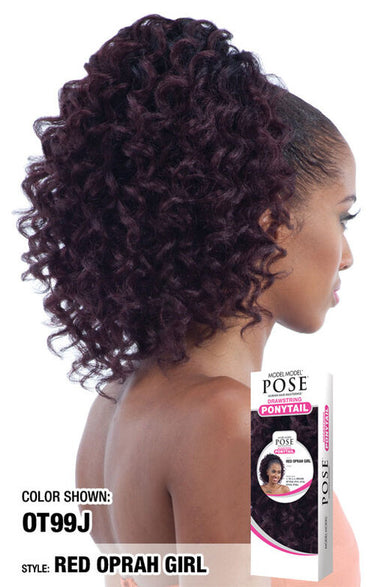 MODEL MODEL Drawstring Ponytail - Red Oprah Girl-2- Sareya Beauty - Calgary hair store